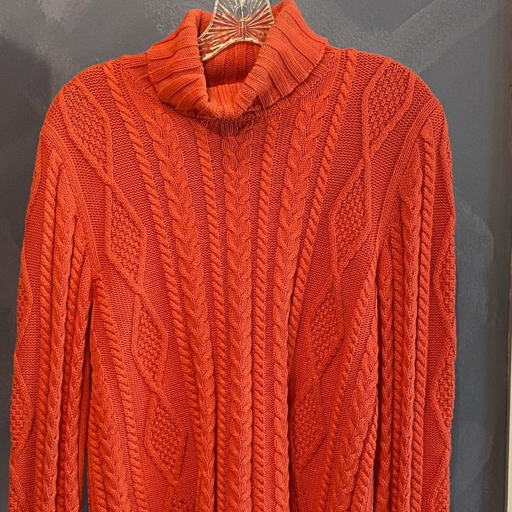 WOMEN'S SPLENDOR! LONG SLEEVE THICK SWEATER - RUST - LARGE